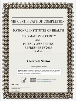 [2015] NIH Information Security and Privacy Awareness Refresher