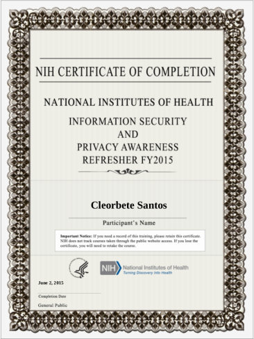 [2015] NIH Information Security and Privacy Awareness Refresher