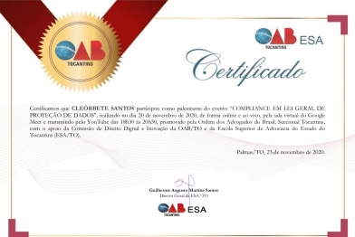 certificado-cleorbete-oab-tocantins-lgpd-compliance